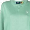 Polo Ralph Lauren FW22 Solid Logo Embroidered Loose Fit Crewneck Sweatshirt Women sweatshirt Green 211794395-021