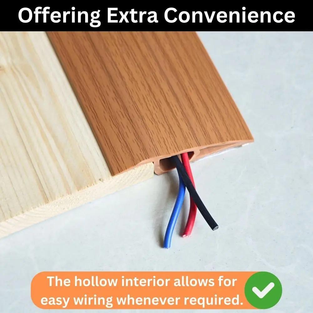 1pc 1/2m Carpet to Tile Floor Transition Strip Wear-resistant Self Adhesive Threshold Ramp PVC Cuttable Edging Trim Household