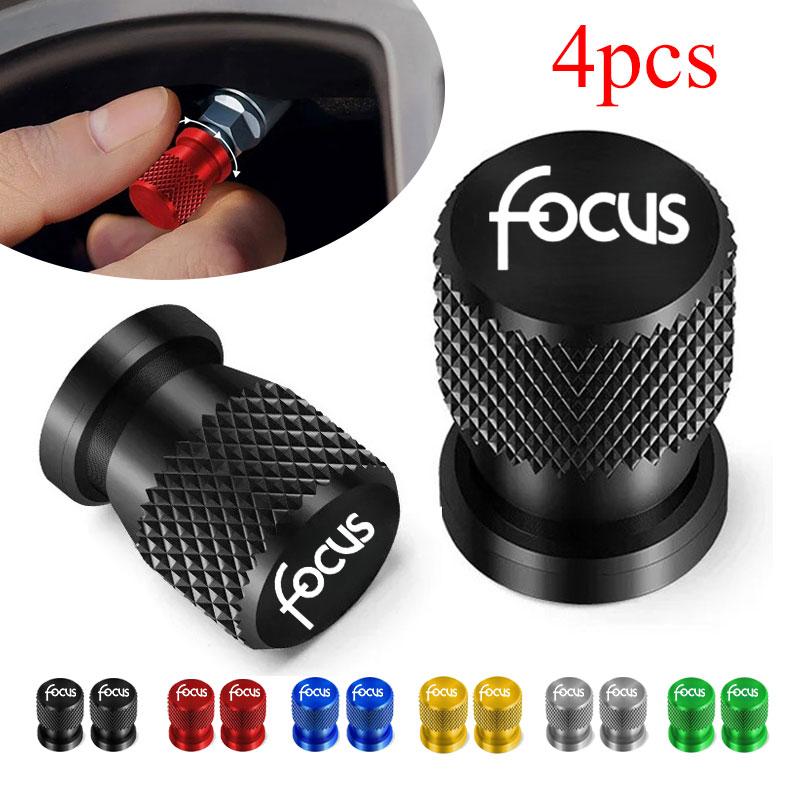For Ford Focus Logo MK1 MK2 MK3 MK4 Auto parts Auto Badges 4pcs Car Wheel Tire Valve Caps Tyre Stem Covers Airdust Waterproof