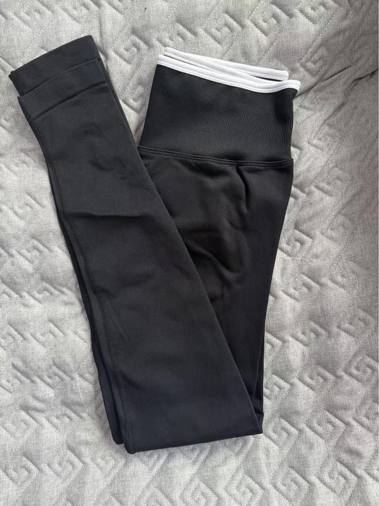 Women's Seamless High Waist Quick-Dry Color Block Yoga Pants for Running & Fitness