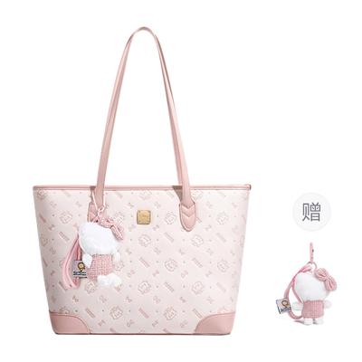 Marie Cat Plush Tote Bag Large Capacity Water-Resistant Sweet Print Versatile High-End Commuter Shopping Bag Women Tote Bag BMK-73484