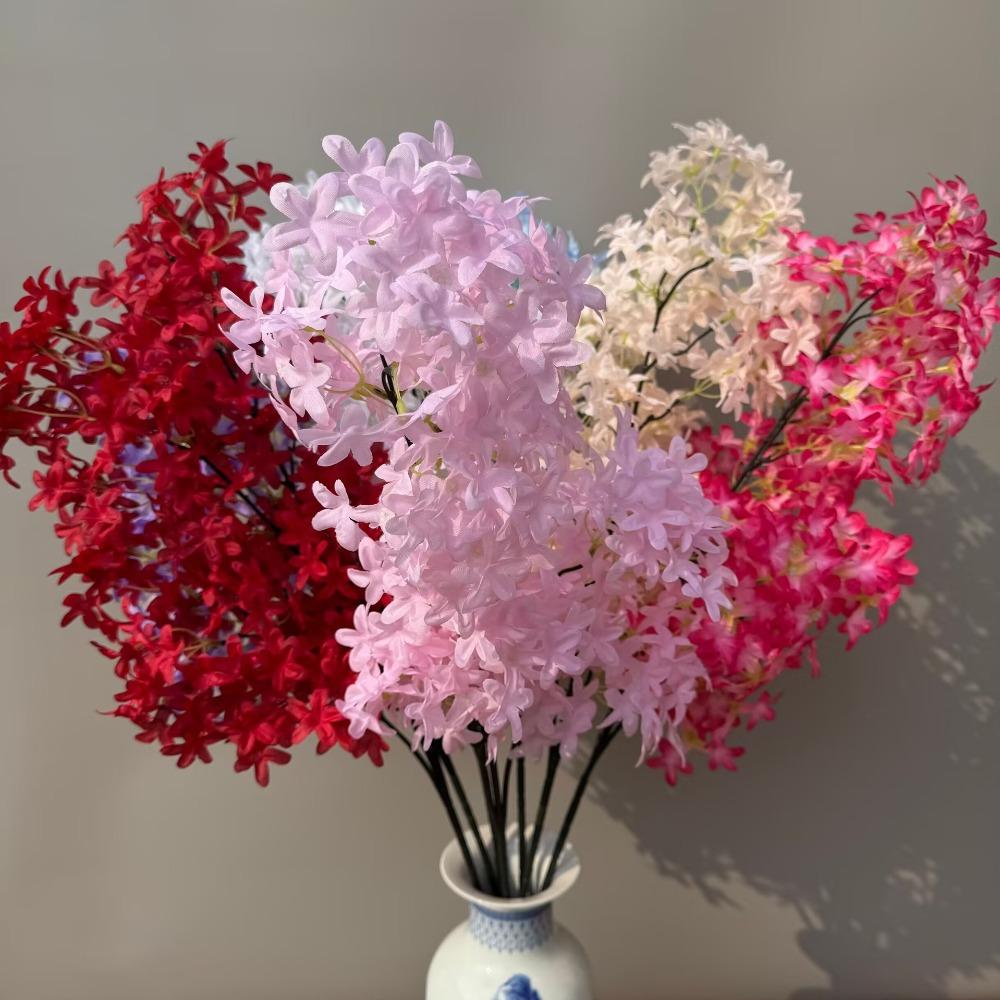 

Long Stem Simulation Flower 95cm Silk Sakura Real Touch Artificial Lilac Flower Wedding Arch Decor рожевий червоний колір