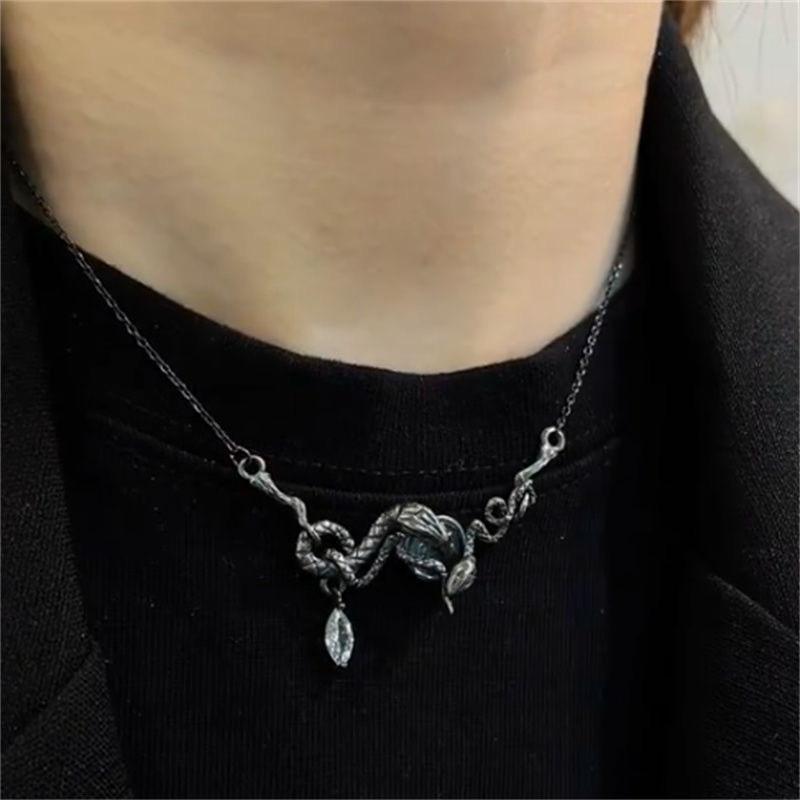 Dual Retro Stunning Snake Beaded Necklace Fashionable Statement Piece For Wear Unisex