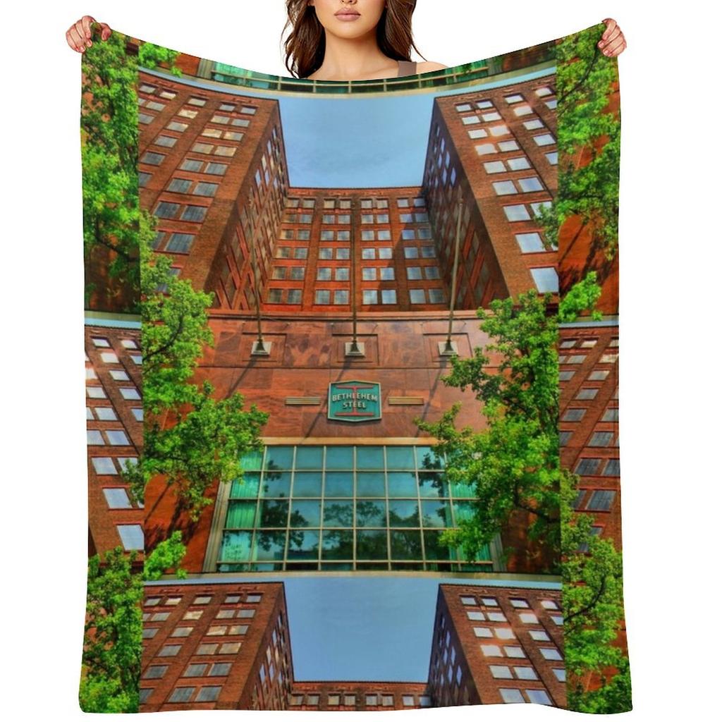 Bethlehem Steel Headquarters Throw Blanket Soft Plaid Warm for Winter Warm Winter Vintage Blankets