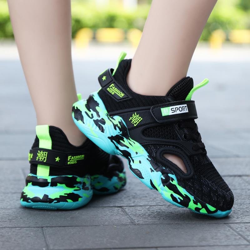 Summer Children's Mesh Breathability Super Lightweight Magic Camouflage Fashion Sports Shoes Children Children