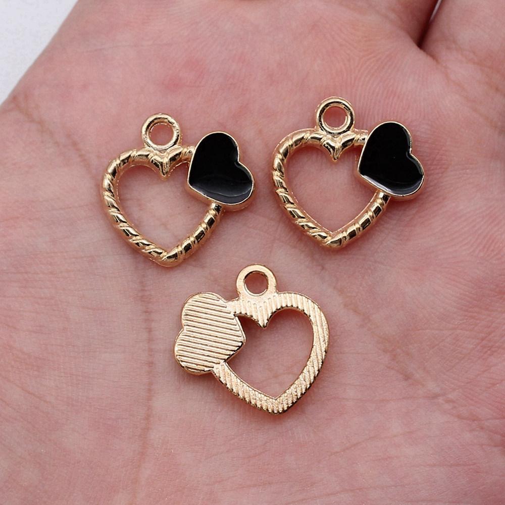 Charms Heart Enamel Pendants Wedding Jewelry Findings QC066