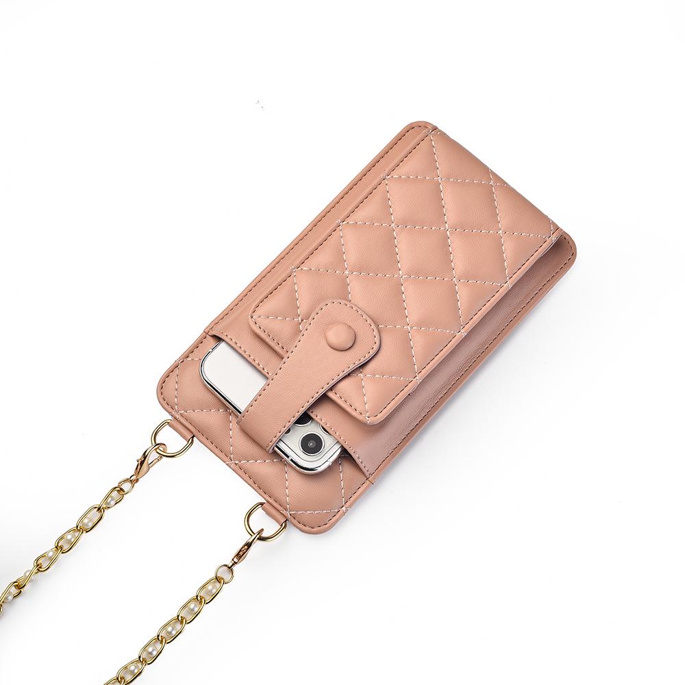 

2021 Women s Diamond Lattice Chain Crossbody Bag - Versatile with Multiple Card Slots and Phone Compartment розовый