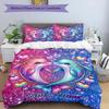 3PC Custom Name Dolphins Heart Shape Bedding,soft and breathable,2D Flat Print,room decor.,Poster Three-piece set,Soccer Three-piece set,Art,Poster,So