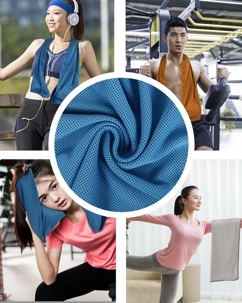 AutoGo in Cooling Towel Set Large Cooling Cooling Heatstroke UV Heat Relief Cooling Towel [Made Japan] 3-Color - 100cm30cm Towel, 100% Fiber,