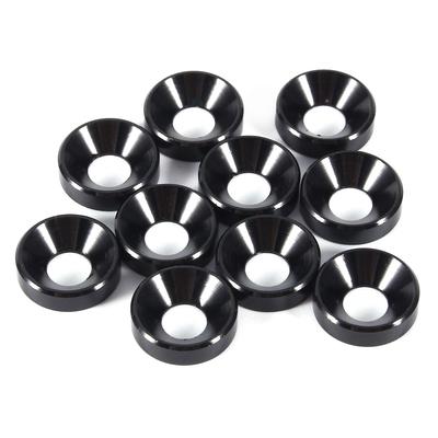 10 Pezzi Rondelle Piane Anodizzate M5 Testa Svasata Guarnizione Lega di Alluminio Nero