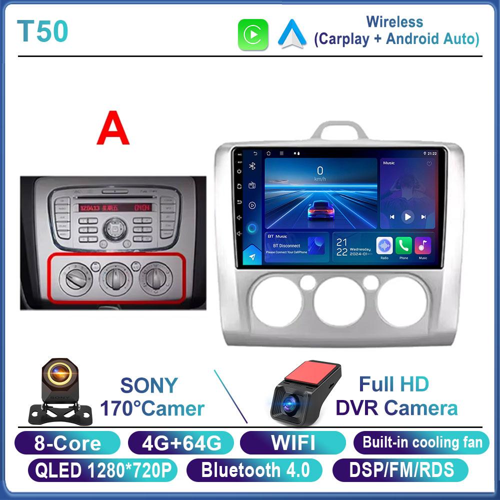 Android 16 For Ford Focus 2 3 Mk2 Mk3 2004 2005 2006 2007 - 2011 Car Radio Navigation Multimedia Player WIFI+4G GPS Carplay Auto