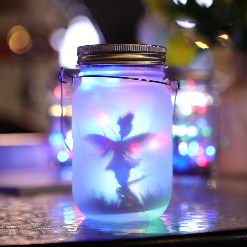 Waterproof Solar Mason Jar Lamp: Outdoor Hanging Tree Light for Night Markets, Garden, and Courtyard Decoration
