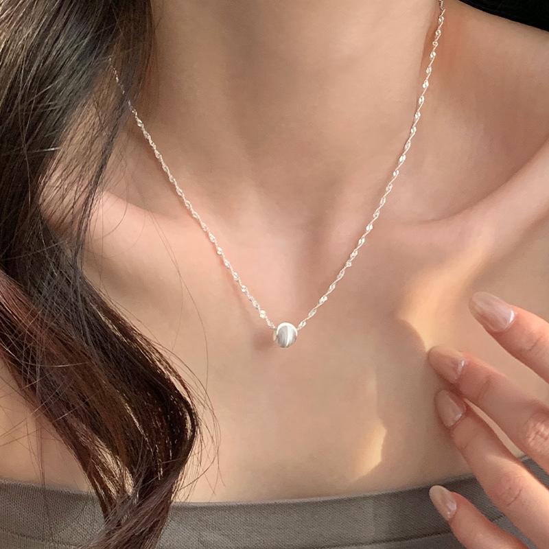 925 Sterling Silver Simple Style Necklace Personalized Charm Woman Pendant Choker Birthday Gift for Friends Exquisite Jewelry