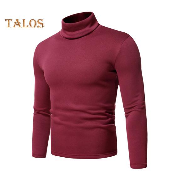 Spring Autumn Men Fitness Top Slim Fit High Collar Stretchy Long Sleeves Solid Color Pullover Fitness Sport Top Winter Bottoming Clothes