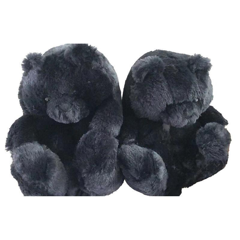 Winter Plush Teddy Bear Slippers - Cute Indoor Cartoon Design