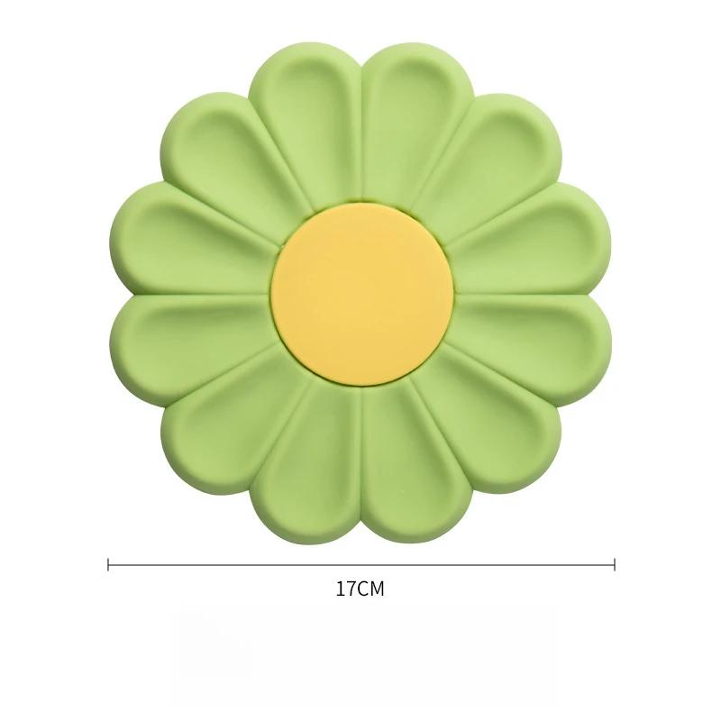 Heat Resistant Silicone Mat Drink Cup Coasters Non-slip Pot Holder Table Placemat Kitchen Accessories Coasters Flower Mat