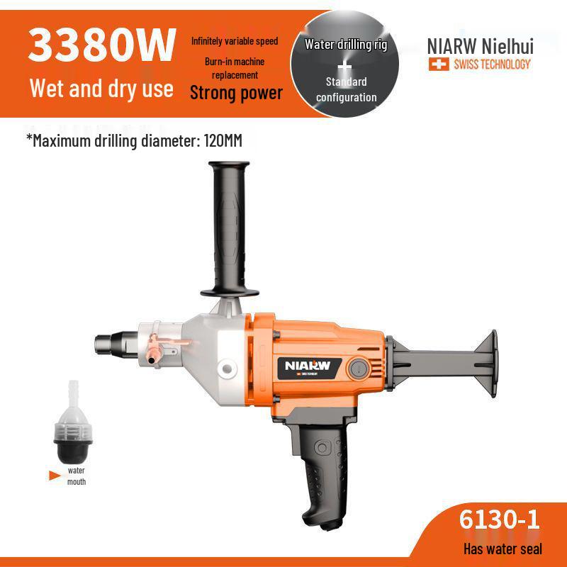 Nairhui High-Power Handheld Water Drill for Concrete and Air Conditioner Holes