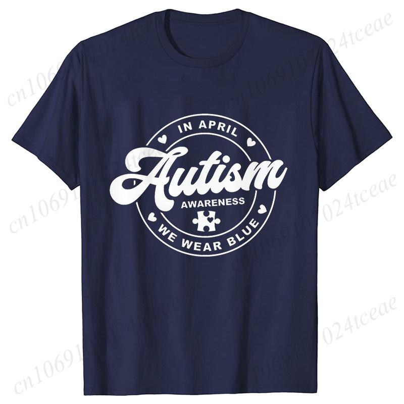 Basic Clothing Unisex Clothes Autism Awareness Print T Shirt Trend Summer Tops Fashion Short Sleeve Tees Autism Graphic Tshirt