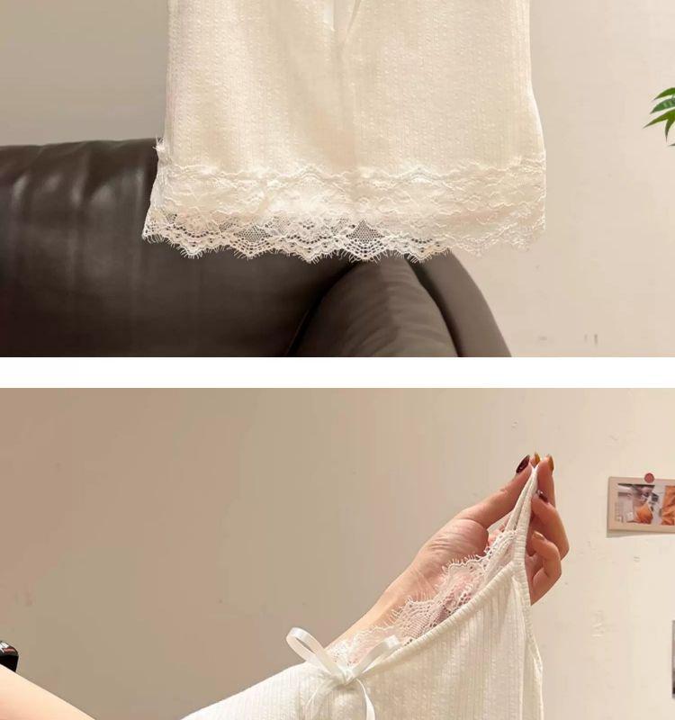 Women's Plus Size Cotton Lace Bow Camisole - Slim Fit Spring/Summer Layered Tank Top