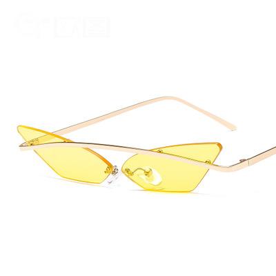 Fashion Triangle Sunglasses 2026 Women Men Cool Sun Glasses Rimless Cat Eye Sunglasses Mirror Glasses Gradient Lenses Shades Metal