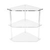 Clr Acrylic   End Table, Space Saving Corner Side Table, Small Accent Table with Multiple Uses for Living Room Bedroom Study Arrangement