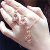 Classics Elegant Flower Necklace for Women Light Luxury Hollow Out Copper Plated Rose Gold Pendant Wedding Zircon