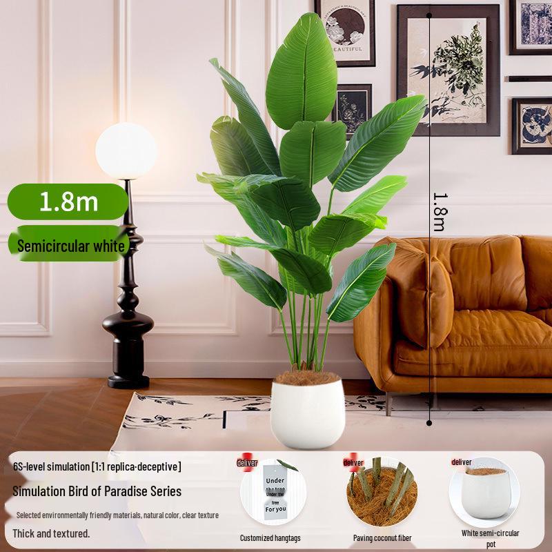 Large Artificial Traveler's Palm and Bird of Paradise Potted Tree for Indoor Decoration