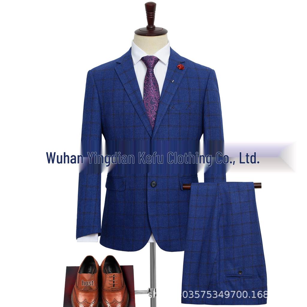 Ensemble de Costume à Carreaux Grande Taille pour Homme pour Mariages et Événements Décontractés