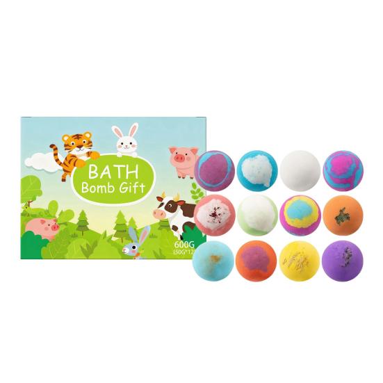 Set da 12 Bombe da Bagno con Giocattolo Sfera Effervescente Spa per Bambini Adulti Pelle Idratata Ammorbidente Kit Portatile da Viaggio per Rilassamento per Spiaggia Piscina Casa