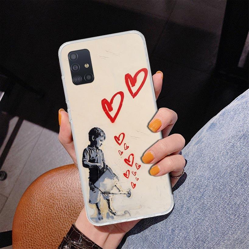 Street Art Banksy Graffiti Phone Case For Samsung Galaxy A52 A32 A22 A12 A51 A31 A50S A30S A20S A10S Note 20 Ultra 10 Plus S10 A