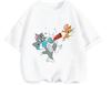 Cute Kawaii Tom And Jerry Crew Neck T Shirt Summer Casual Street Style Daily Outfit Kids Aged 3 To 14