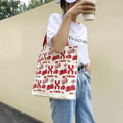 Large Capacity Bag New Trendy Fashion Trend Graffiti Canvas Bag Women's Shoulder Tote Bag Shopping Bag