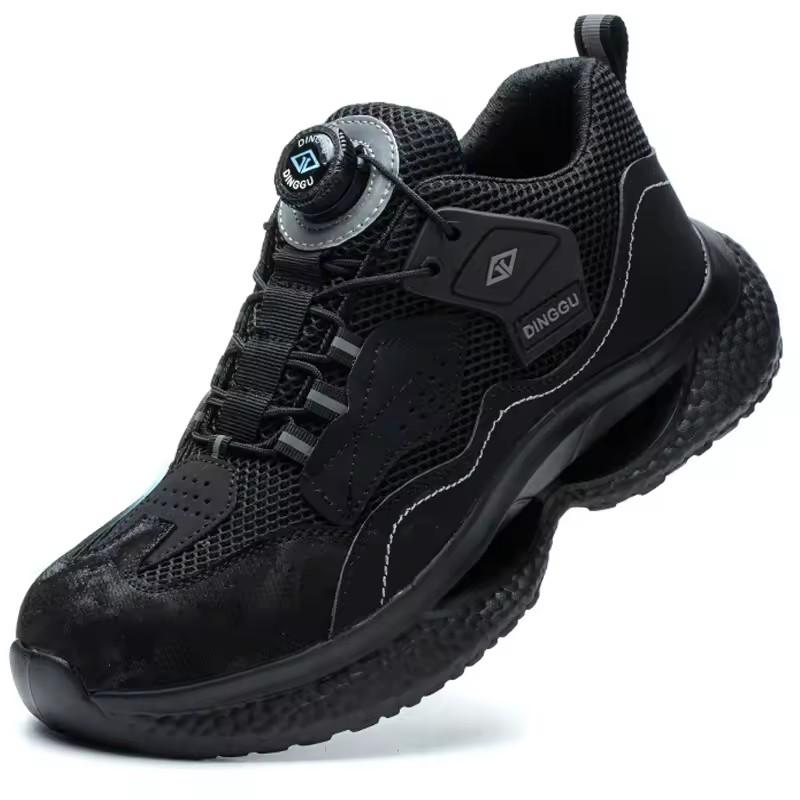 

Rotating Buttons Security Shoes Men Breathable Work Sneakers Steel Toe Shoes Puncture-Proof Protective Shoes Safety Boots Men 38