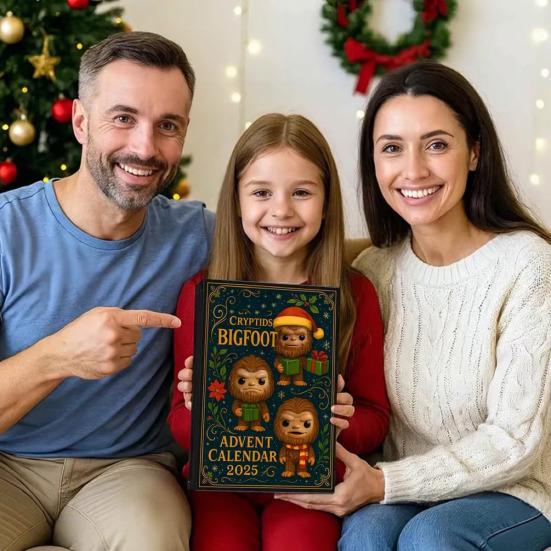 2025 Savage Advent Calendar 24 Unique 3D Sasquatch Ornament Christmas Countdown Box Holiday Decoration