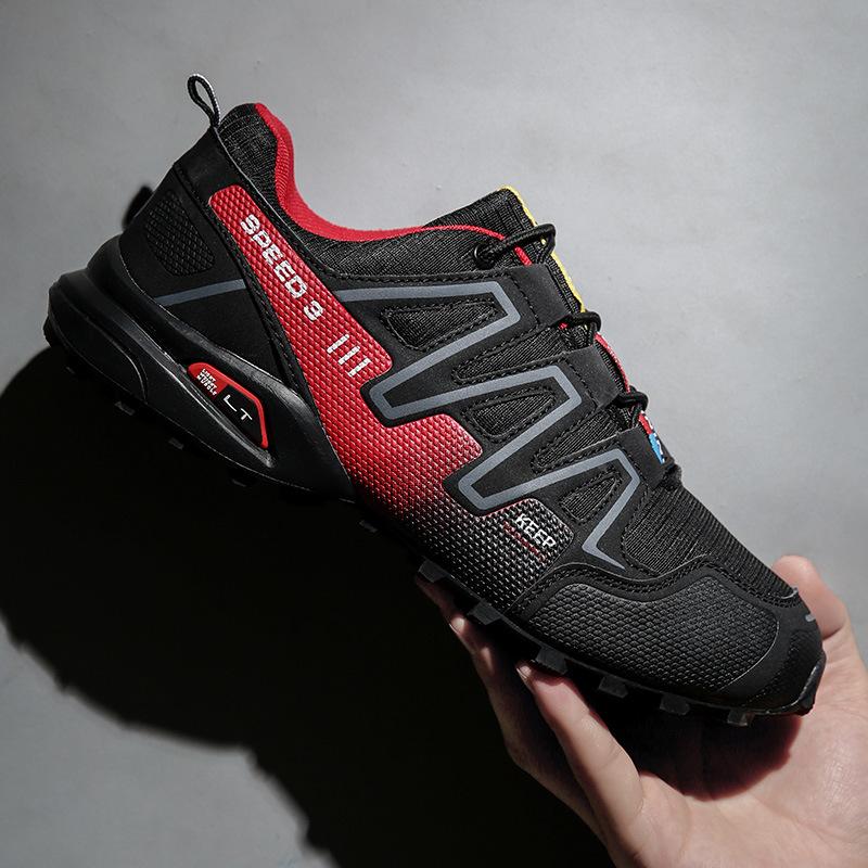 Jaro 2025 nové pánské síťované tenisky protiskluzové terénní outdoorové turistické boty zahraniční obchod velká velikost pánské boty