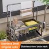 Stainless Steel Sink Drying Rack Multifunctional Large Capacity Sponge Drain Shelf Space Saving Kitchen Sink Organizer Bathroom
