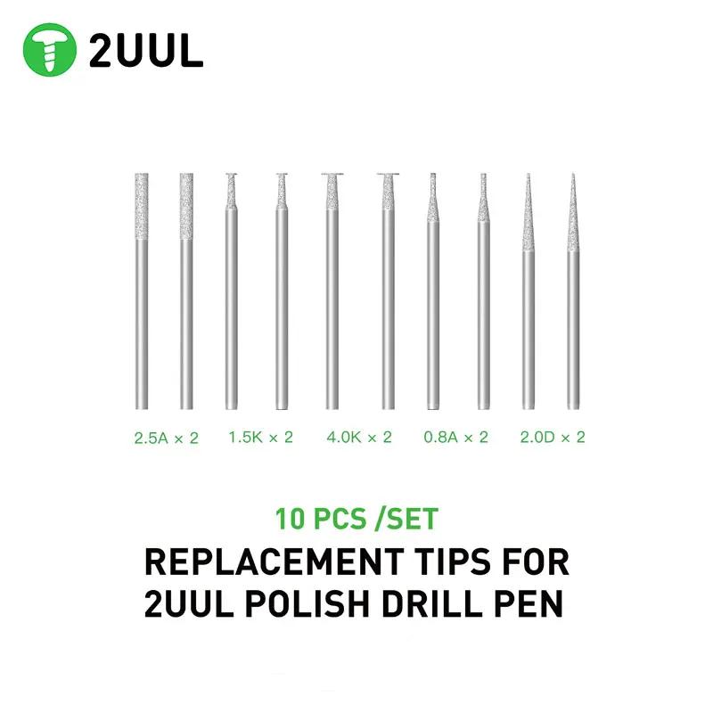 

2UUL Replacement Tips for Polishing Pen 10pcs/set 2.35mm Grinding Pen Universal Polishing Head Mobile Phone Repair Tools Set