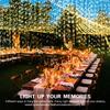 8 Modes LED Solar Courtyard Curtain Lights Outdoor Waterproof Fairy String Lights 100LED 200LED 300LED Garden Window Bedroom Wedding