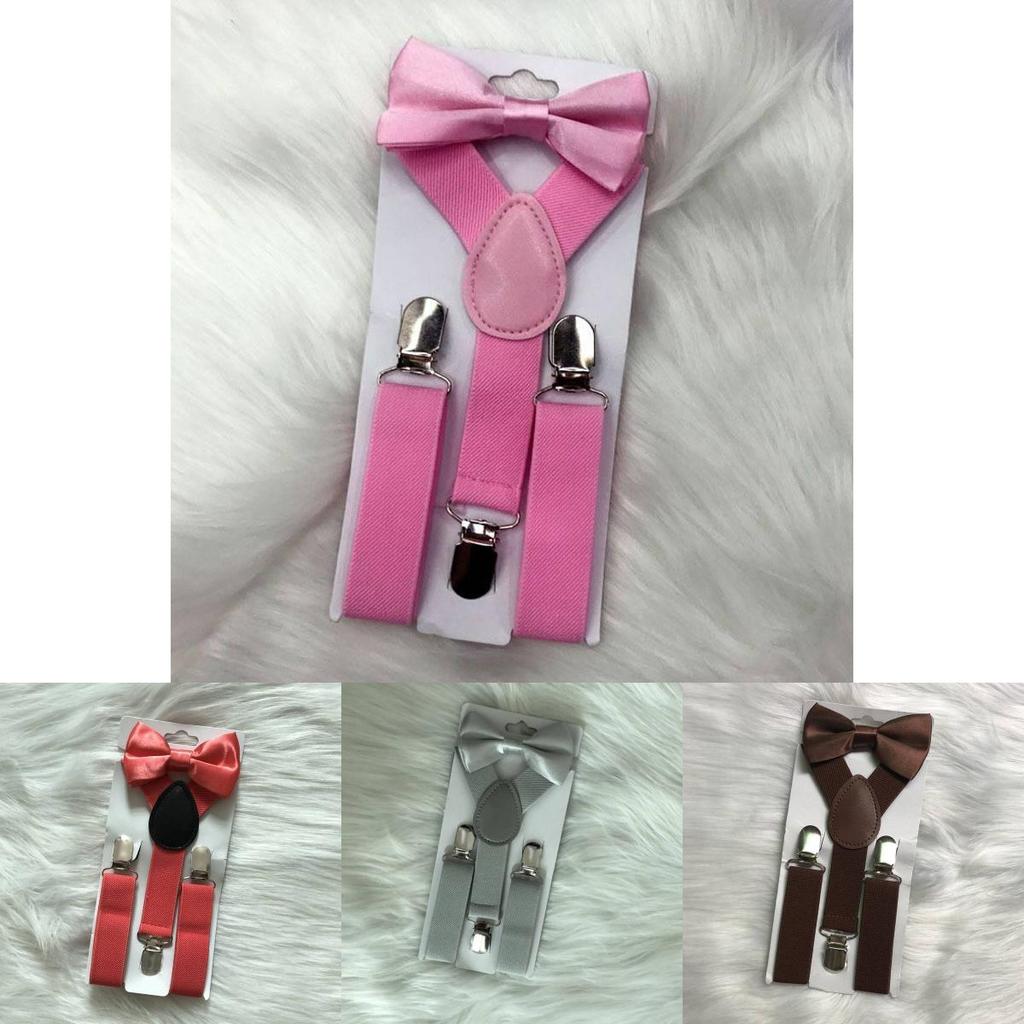 Set adorabil de papion și bretele pentru copii cu bretele elastice reglabile