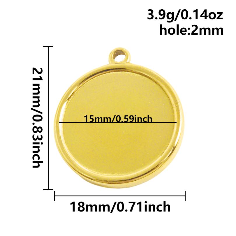 6 Stück Herz Quadrat Wassertropfen Oval Cabochon Basis Fassung Anhänger Edelstahl Charms Für Schmuckherstellung Großhandel DIY Materialien