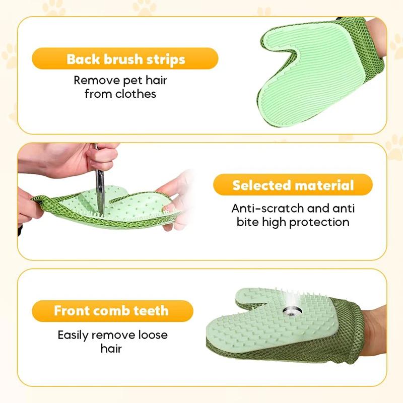 Pet Glove Cat Grooming Hair Deshedding Brush S Dog Comb for S Bath Remover Clean Massage For Animal