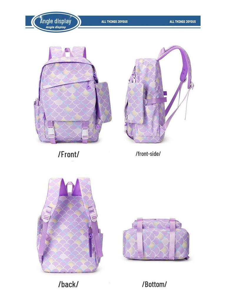 Stitch School Backpack - Lightweight, Large Capacity for Grades 1-6 Boys & Girls
