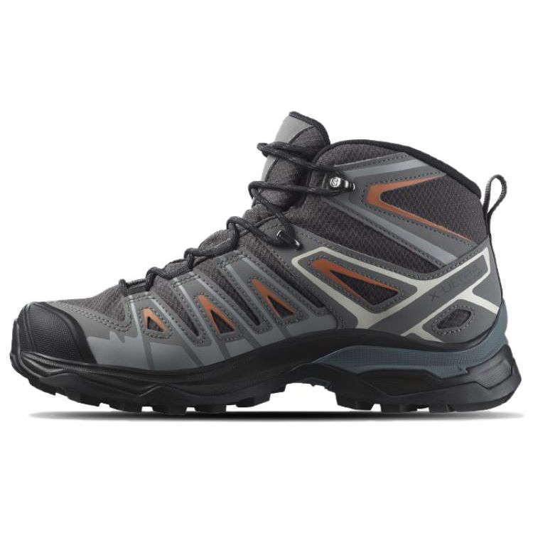 Salomon X Ultra Pioneer Lace-Up Non-Slip Wear-Resistant High-Top Outdoor Functional Shoes Unisex Shoes Gray Orange 471966