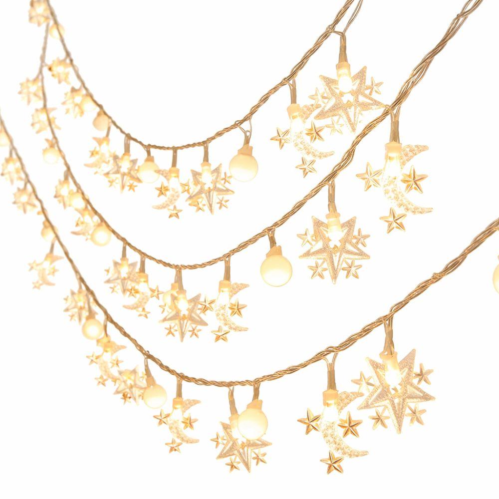 Plastic Moon Star Lamp Moon Decoration LED Curtain Light LED String Lights  Party Decoration