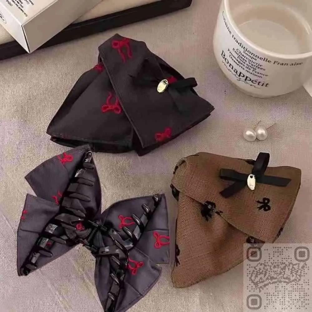 Shopping Exploration Team Fabric Giant Claw Clip Hair Clip Large Claw Clip Half-Up Claw Clip gray