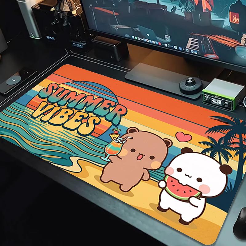 Bubu y Dudu Cartoon Color Mouse Pad Large Gaming Table Cushion Non-slip Laptop Tablet Big Mousepad XXL Mat Mini PC Playmat With Lock edge