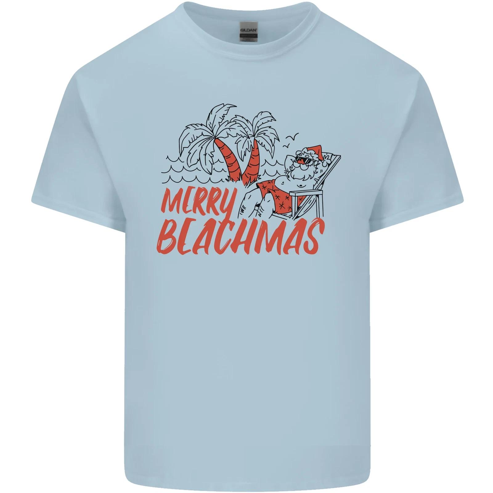 

Merry Beachmas Funny Summer Santa Claus Kids T-Shirt Childrens 3XL
