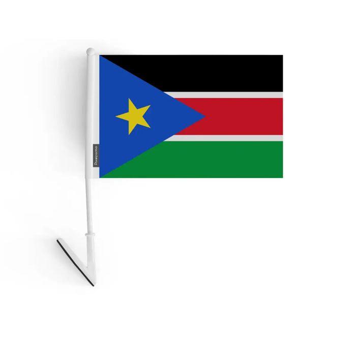 Drapeau Adhésif - Soudan Du Sud - 14 X 21 Cm - Polyester Résistant - Léger - Recto/verso