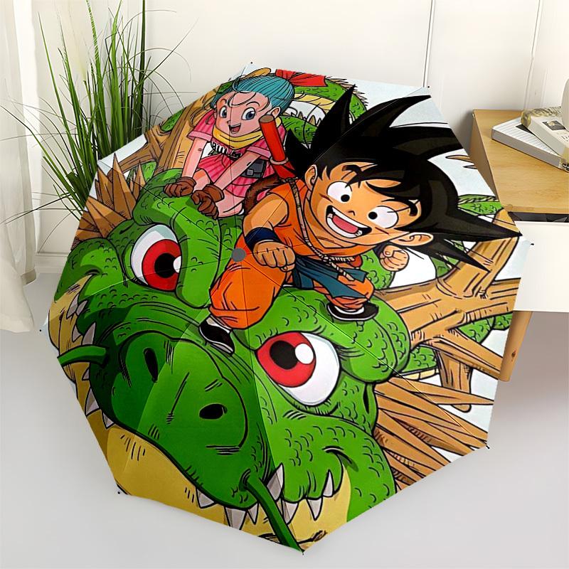 

1pc Dragon Ball Z Goku & Chi-Chi Outdoor Umbrella - Automatic Opening/Closing - Portable 3-Fold Design - Iron Frame - Ideal Gift for Fans, Travelers,