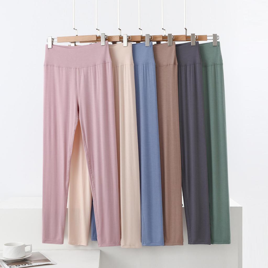 Women's High-Waisted Modal Leggings - Slimming, Skin-friendly, Plus Size, Form-fitting Pants for Spring and Autumn.
